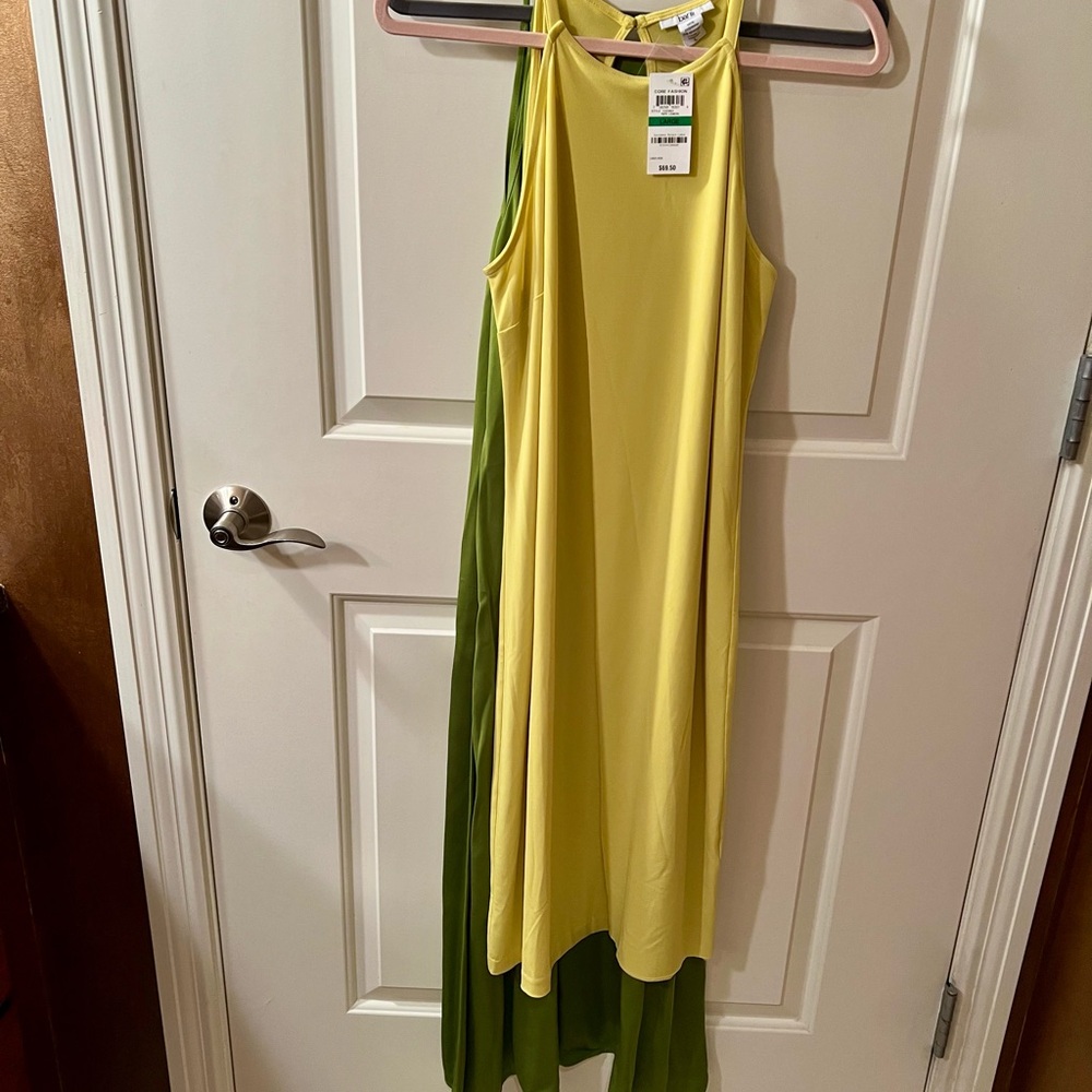 Elegant Yellow Sleeveless and Green Sleeveless Dress (2 for 1)